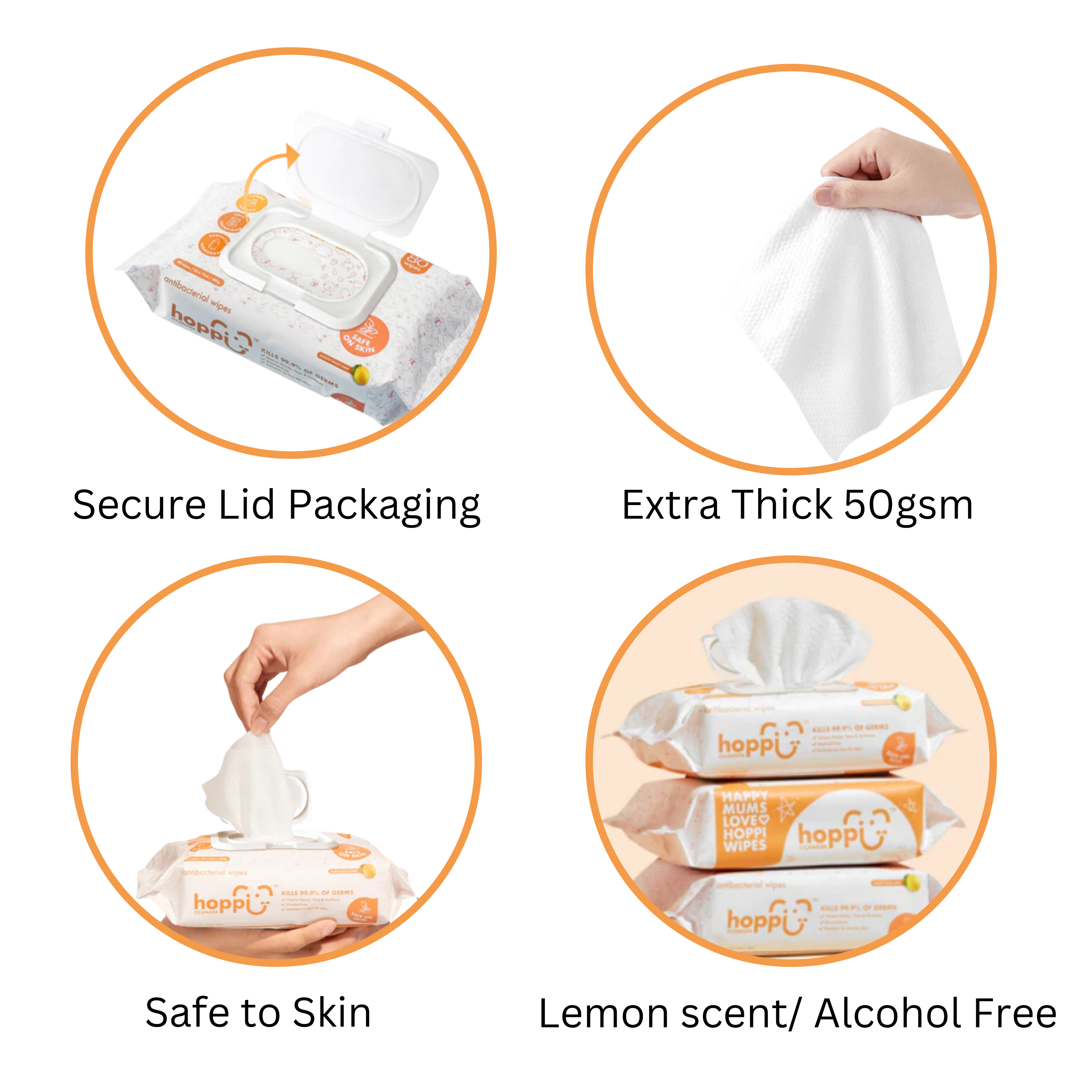 HOPPI WET WIPES ANTIBAC