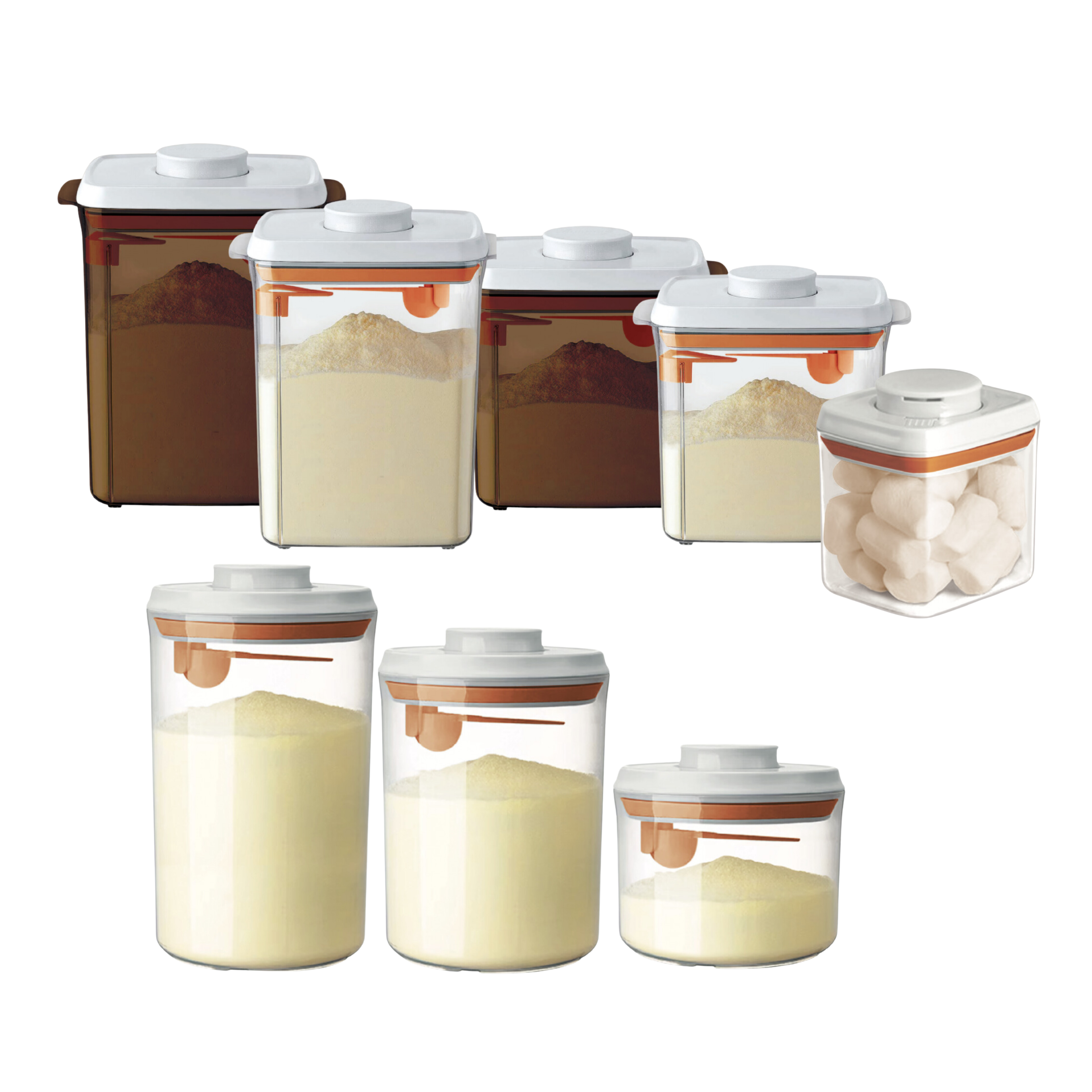 Spoon Container Rectangular AUTUMNZ ONE-PUSH AIRTIGHT FOOD STORAGE CONTAINER WITH SPOON & SCRAPER ...