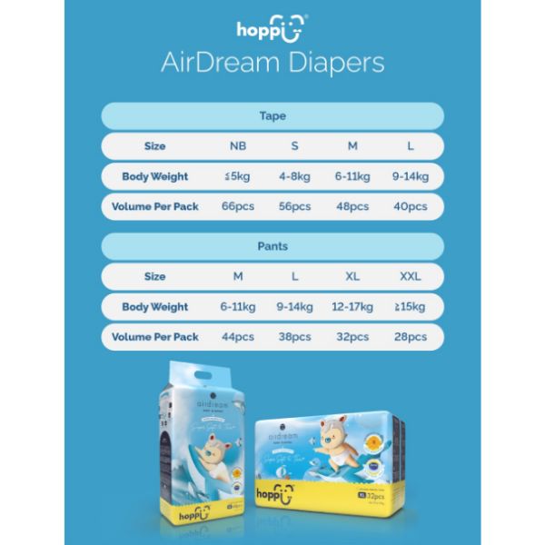 HOPPI SIZE CHART